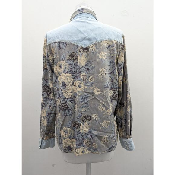 Anthropologie Love The Label Floral Chambray Buttondown - Picture 6 of 13